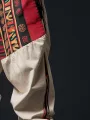 Mens Ethnic Print Patchwork Loose Drawstring Waist Pants