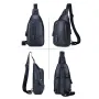 BULLCAPTAIN Men Genuine Leather Chest Bag Multi-pockets Compartment Fashion Casual Shoulder Backpack for Travel