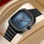 CURREN 36MM Large Dial Fashion Square Men's Quartz Watch Waterproof Luminous Calendar Clock Stainless Steel Business Casual Wristwatch