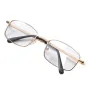 Anti Blue Light Multifocal Reading Glasses, Portable Foldable Presbyopic Glasses for Both Near Far Distances, Gold Frame Eyeglasses