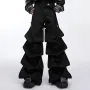 INCERUN Men Layered Pockets Design Casual Pants Fashion Wide Leg Trouser Male Bottom Streetwear Plus Size