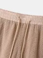 Mens Mesh Flap Pocket Casual Drawstring Waist Shorts