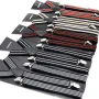2.5cm Retro Stripes Men's Suspenders with 3 Clips Elastic Adjustable Y-back Trouser Braces for Daily Vacations Work Outfits