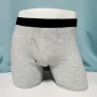 Men's 3-Pack Cotton Boxer Briefs with Comfortable Flex Waistband Breathable Solid Color Panties Boxershorts Comfy Open Front Crotch Underwear Male Sports Underpants Shorts