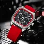 CRRJU Men's Business Quartz Watch Silicone Strap Waterproof Sport Wristwatch with Automatic Date Casual Design and Watch Box