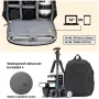 Camera Backpack Bag with Waterproof Cover Multi-Compartment Design for Camera Accessories Laptop Tripod Strap Outdoor Photography Travel