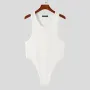 INCERUN Men Tank Top Fashion Simple Solid Color Jumpsuit Vest Male Tanks Sleeveless Summer Streetwear S-5XL