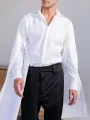 Men Irregular Flared Long Sleeve Lapel Collar Loose Fit Shirt