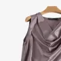 Blusas ZANZEA para mujer, elegantes camisetas sin mangas con cuello vuelto, camisolas de satén sin mangas para oficina y trabajo.