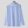 INCERUN Men Fashion Design Long Sleeve Shirt Button Up Comfy Casual Shirt for Mens Plus Size, Spring Fall