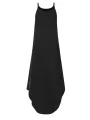 Women Sleeveless Straps High Low Hem Solid Causal Maxi Dress