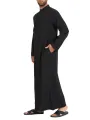 INCERUN Plus Size Men Long Shirt Stand Collar Button Long Sleeve Solid Long Robe Shirts