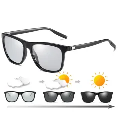 Gafas de sol fotocromáticas para hombre Classic Square UV400 Gafas de sol polarizadas para ciclismo al aire libre