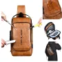 WEIXIER Man Bag Single Shoulder Bag Waterproof Anti-scratching Shoulder Bag Multi-function Sports Slanting Chest Backpack USB Charging Port Anti-theft Chest Bag