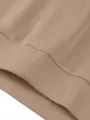Women Puff Sleeve Crew Neck Solid Color Hem Long Sleeve Sweatshirts