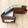 Ekphero Men's Retro Genuine Leather Wallet, Compact Multi-Card Money Clip, Multi Slot Anti-theft Credit Card Holder Coin Purse