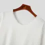 INCERUN Mens Casual Long Sleeve T-shirts Daily Solid Color Loose Fit Comfy V-Neck T-shirt for Spring Fall, S-5XL