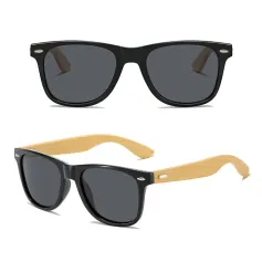 Gafas de sol cuadradas vintage de madera de bambú de moda para hombres y mujeres Gafas de sol deportivas de pesca UV400 de madera