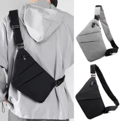Sports Anti-Theft Thin Chest Bag Lightweight Close-fitting Travel Sling Bag Waterproof Zipper Layered Storage Crossbody Bag