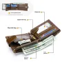 Ekphero Men's Retro Genuine Leather Wallet, Compact Multi-Card Money Clip, Multi Slot Anti-theft Credit Card Holder Coin Purse