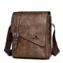 WEIXIER Men's Business Shoulder Bag Large Capacity, Waterproof Messenger Crossbody Bag, Casual Fashion PU Leather Backpacks Bag