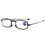 Portable Folding Reading Glasses with Buckle Storage Bag HD Anti-Blue Light Anti-Radiation Glasses Presbyopic Glasses for Women Men
