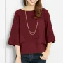 ZANZEA Elegant Style Women's Blouse Round Neck Half Sleeve Double Layer Casual Shirt Fashion Pullover Top