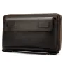 Ekphero Genuine Leather Wallet Long Handbag Large Capacity Card Holder Money Clip Retro Clutch Bag with Zipper Phone Pocket