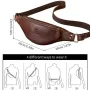 BULLCAPTAIN Riñonera de piel auténtica para hombre, bandolera informal de piel de Caballo Loco, clásica, retro, para exteriores, para montañismo, para teléfono móvil