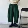 INCERUN Men Casual Loose Fit Pants with Pockets Solid Color Comfortable Wide Leg Seven-point Trousers for Spring Fall S-5XL