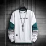 ChArmkpR Mens Japanese Print Color Block Patchwork Pullover Hoodies