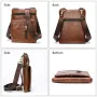 Ekphero Men Vintage Genuine Leather Shoulder Bag Small Messenger Bags Large Capacity Business Casual Crossbody Bag