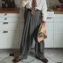INCERUN High Fashion Sense Men Casual Pants Fold Design Solid Color Business Trousers for Men Large Size S-5XL