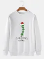 ChArmkpR Mens Christmas Element Print Crew Neck Loose Pullover Sweatshirts