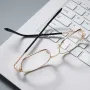 Clear HD Lenses Foldable Reading Glasses Anti-Blue Light Presbyopia Glasses Eye Protection Anti-fatigue Distance Glasses, Men's Women's Full-frame Alloy
