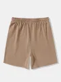 Mens Abstract Figure Letter Print Drawstring Waist Shorts