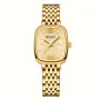 CURREN Fashion Rhinestone Deco Stainless Steel Strap Square Quartz Watch Waterproof Casual Business Women's Wristwatch