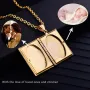 Religious Jesus Cross Locket Pendants Gold Silver Color Photo Frame Memory Necklace for Women/Men Stainless Steel Cross Necklace Faith Jewelry Gift