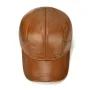 Collrown Mens Genuine Leather Baseball Cap with Hidden Earmuff for Fall Winter Outdoor Casual Warm Cow Leather Hat