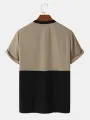 ChArmkpR Mens Japanese Embroidered Patchwork Knit Short Sleeve T-Shirts