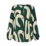 ZANZEA Ethnic Style Women Blouse Lantern Sleeve Geometric Pattern Shirt Fashion O-Neck Button Up Top