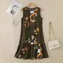 ZANZEA Elegant Style Women's Dresses Sleeveless Round Neck Printed A-Line Mermaid Dress