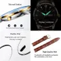 POEDAGAR Luxury Rhinestone Business Men Quartz Watch Calendar Week Luminous Pointer Leather Strap Waterproof Wristwatch
