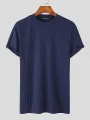 Mens Solid Short Sleeve Knit T-shirt