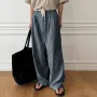 INCERUN - Pantalón casual de pierna recta con doble pliegue para hombre, cómodo, sencillo, de color sólido, largo, talla grande S-5XL