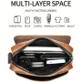 WEIXIER Men's Business Shoulder Bag Large Capacity, Waterproof Messenger Crossbody Bag, Casual Fashion PU Leather Backpacks Bag