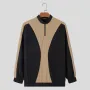 INCERUN Mens Athletic Color-Block Patchwork Two Pieces Outfit Fashion Sports Two-piece Suits Top Pant Casual Set