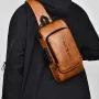 WEIXIER Man Bag Single Shoulder Bag Waterproof Anti-scratching Shoulder Bag Multi-function Sports Slanting Chest Backpack USB Charging Port Anti-theft Chest Bag