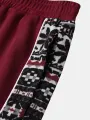 ChArmkpR Mens Two-piece Suits Ethnic Geometric Piped Stitching Crew Neck Two Pieces Outfits