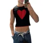 INCERUN Mens Tops Men's Fashion Chest Love Pattern Vests Summer Daily Casual Patchwork Sleeveless Top S-5XL